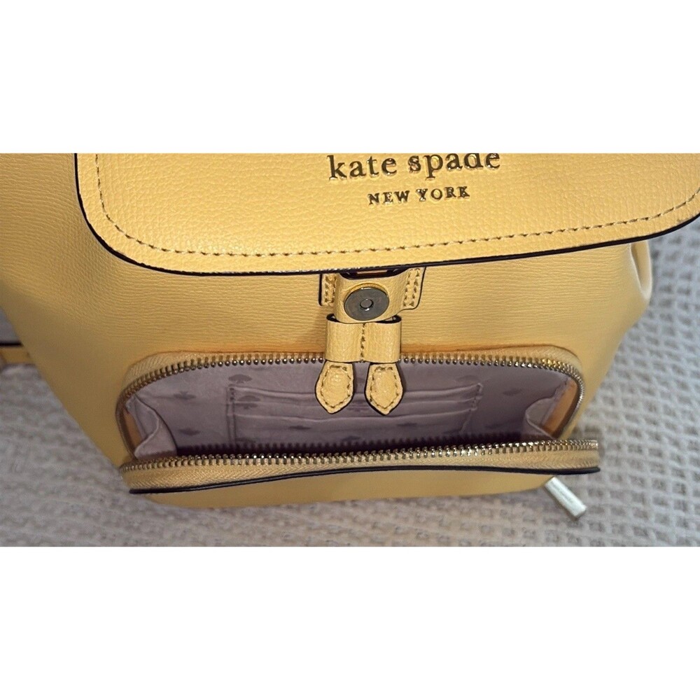 kate spade new york Darcy Flap Mini Backpack - Daybreak Yellow Designer Bag - Picture 6 of 12